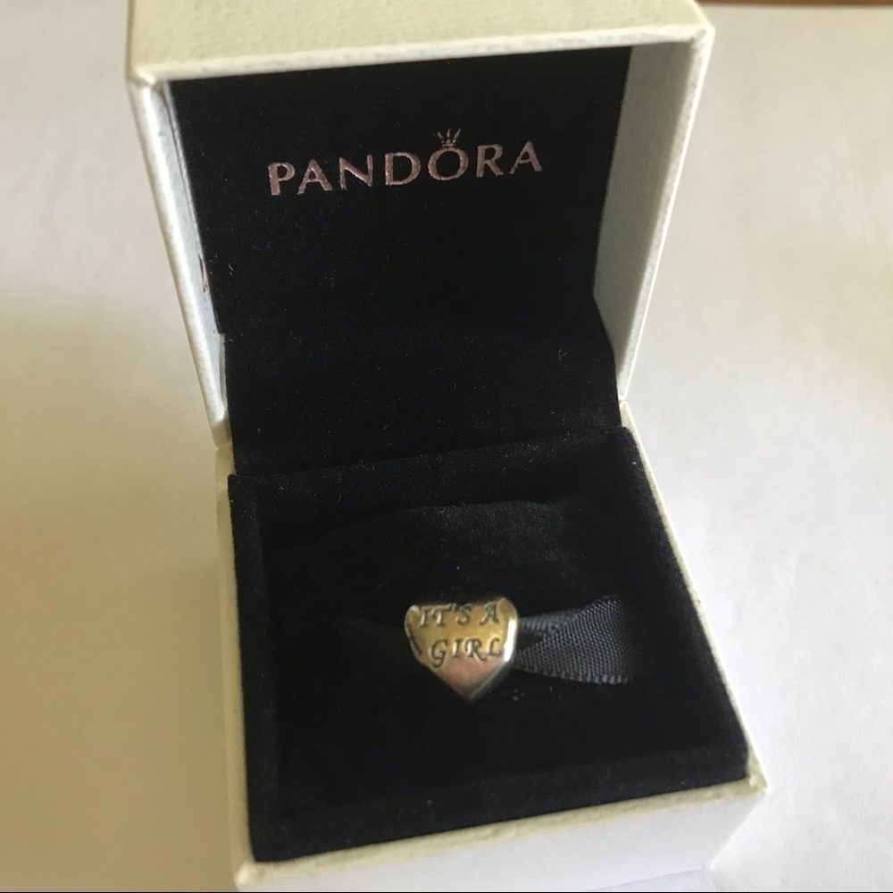 Pandora | Retired Heart It’s a Girl Charm + Box